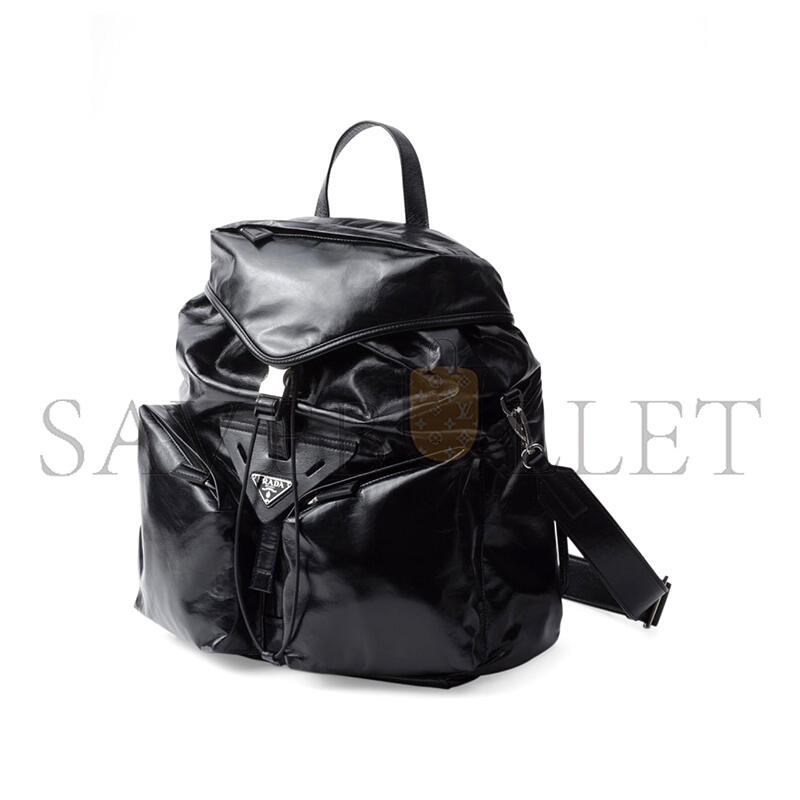 PRADA LEATHER BACKPACK MEN'S BLACK 2VZ108 (45*38*18cm) 
